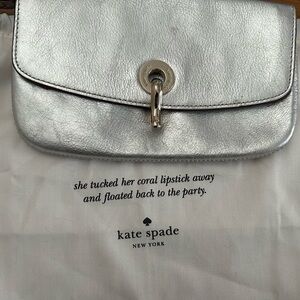 Kate Spade Silver Clutch with Ring Detail